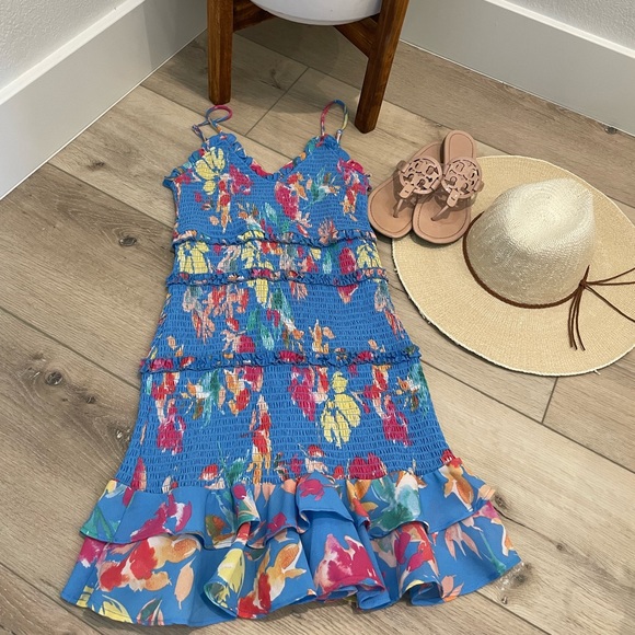 Vici Dresses & Skirts - VICI Floral Smocked Ruffle Dress